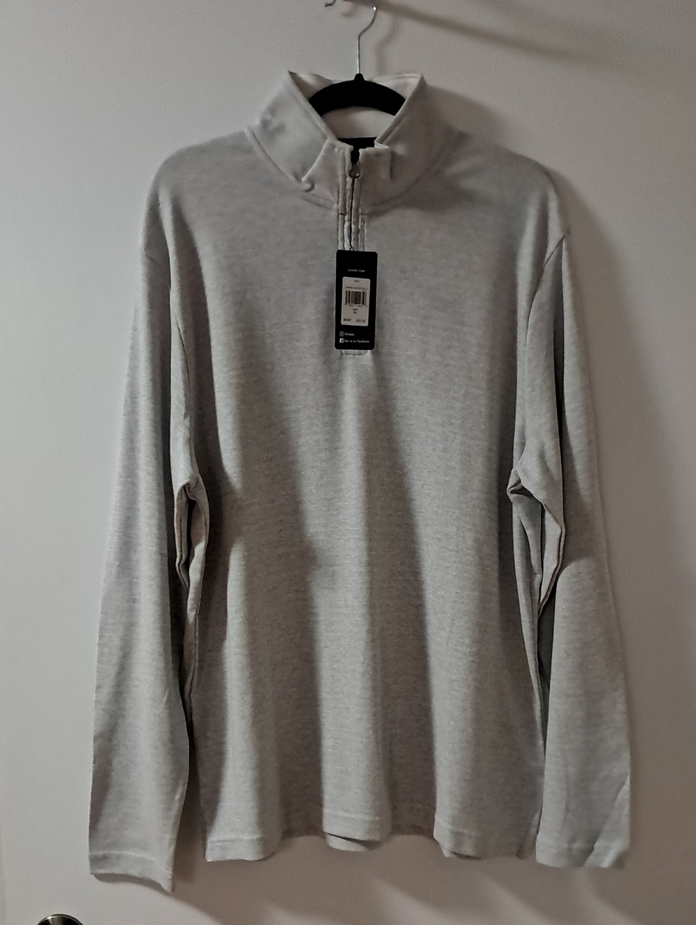 Men's Light Gray Quarter-Zip Sweater - Chaps